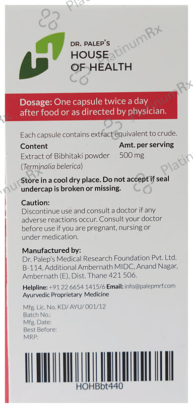 Dr. Palep's Bibhitaki Capsule