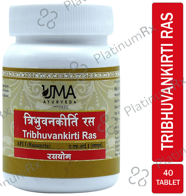Uma Ayurveda Tribhuvankirti Ras Tablet 40 tablets