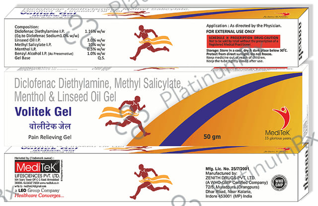 Volitek Pain Relief Gel (50gm Each) 2 Tube
