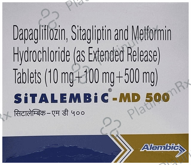 Sitalembic MD 10mg/500mg/100mg Tablet 15s