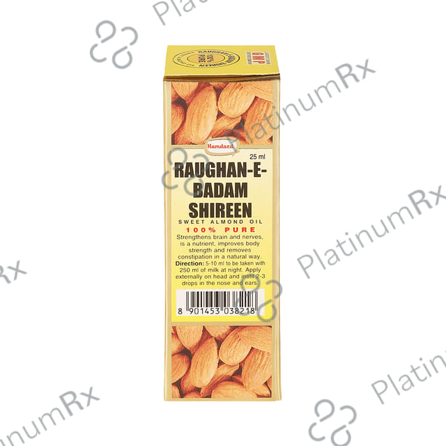 Hamdard Roghan Badam Shirin Pure Almond Oil - Eases Constipation & Supports Skin, Hair & Brain Health 25 ml