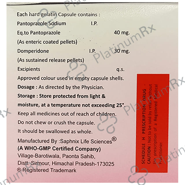Pantacil D 30/40mg Capsule SR 10s
