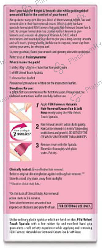 Fem Fair & Soft Hair Removal Cream Rose 60gm