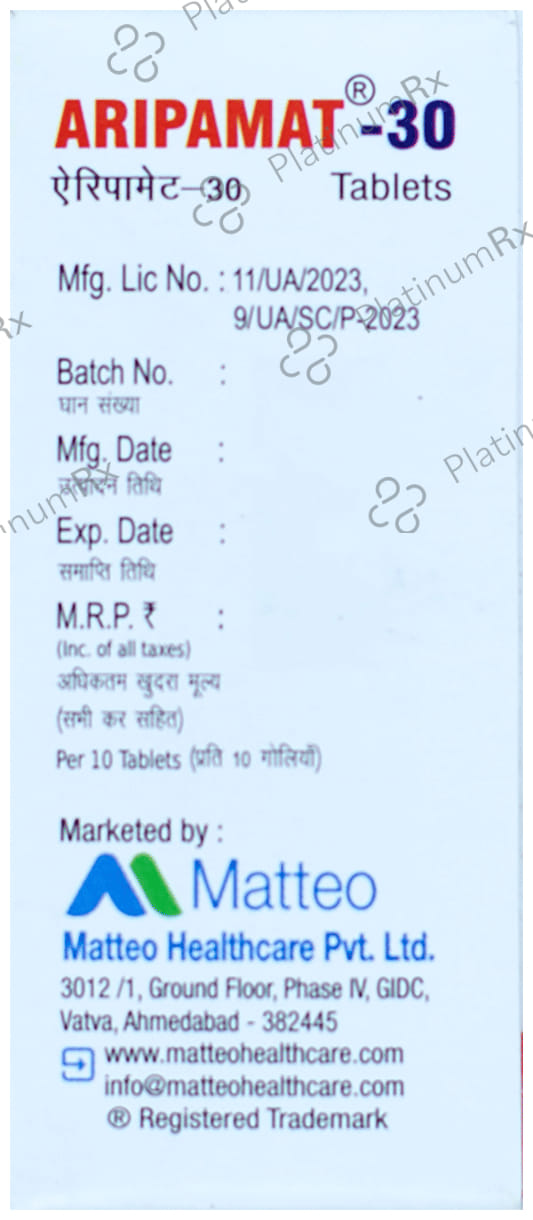 Aripamat 30mg Tablet 10s