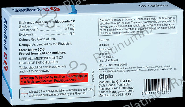 Silofast D 8/0.5mg Tablet 10s