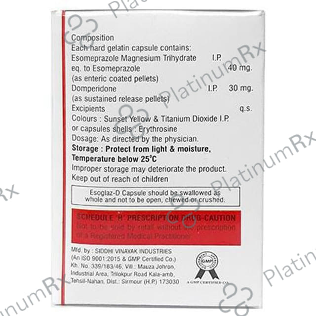 Esoglaz D 30/40mg Capsule SR 10s