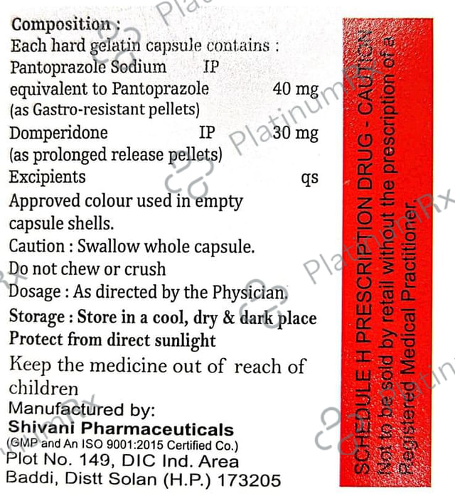 Pantrip D 30mg/40mg Capsule SR 10 Capsule SR RPVP Pharma Pvt