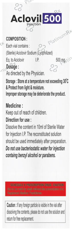 Aclovil 500mg Injection 1s