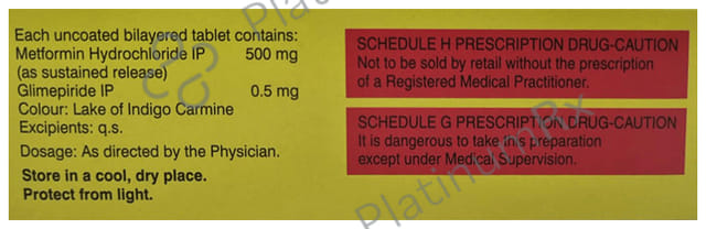 Glycomet GP 0.5/500mg Tablet PR 10s