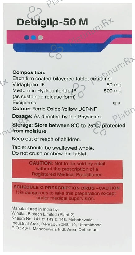 Debiglip M 500/50mg Tablet SR 15s