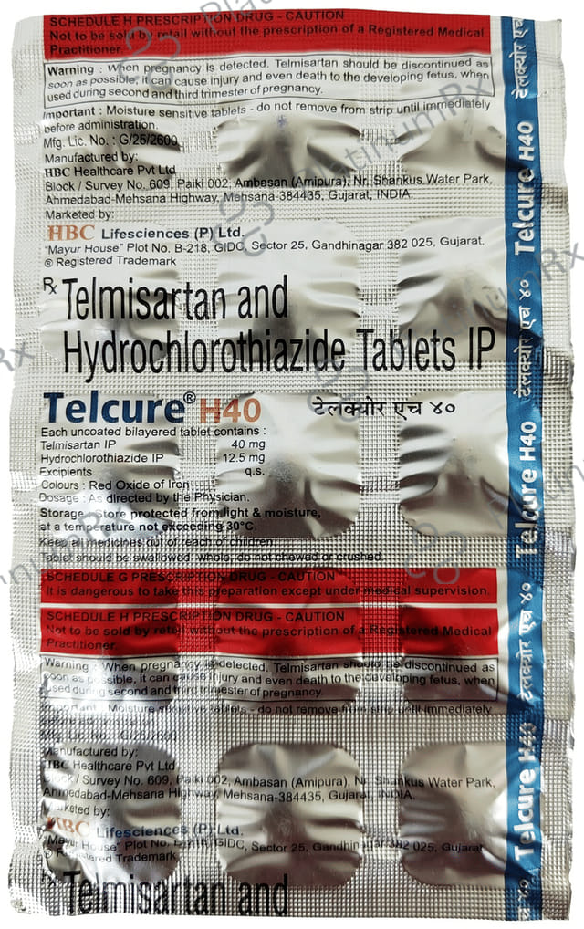 Telcure H 40/12.5mg Tablet 15s