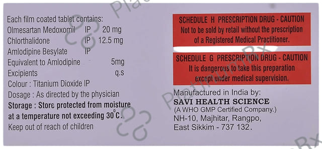 Olsong Trio 20mg/5mg/12.5mg Tablet