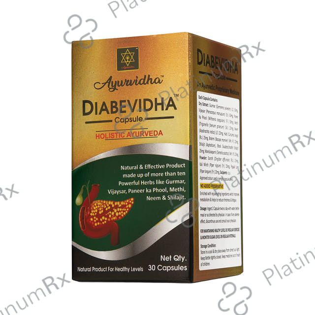 Ayurvidha Diabevidha Capsule (30 Each) Bottle