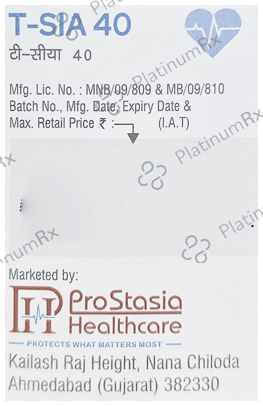 T SIA 40mg Tablet 15s
