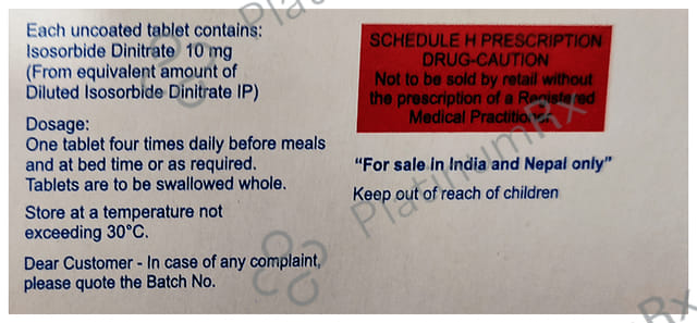 Isordil 10mg Tablet 10s