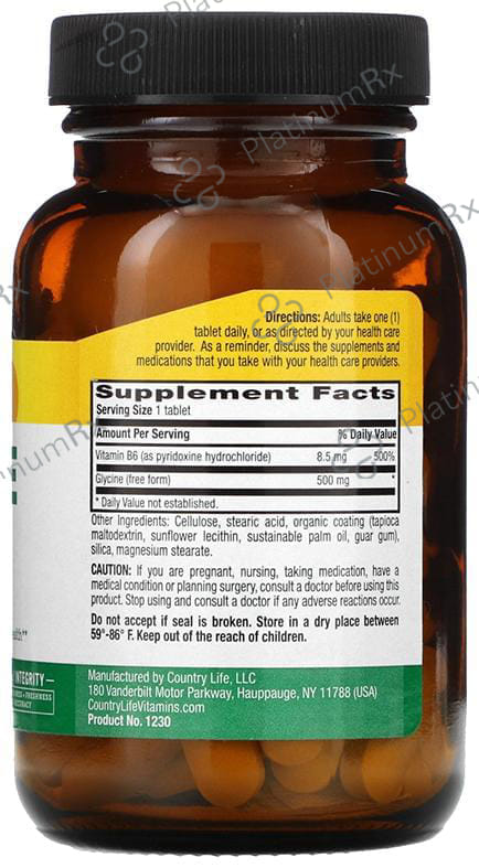 Country Life Glycine 500mg Tablet