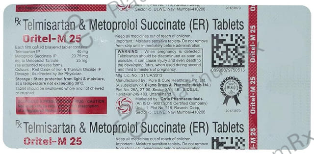Oritel M 40/25mg Tablet 10s