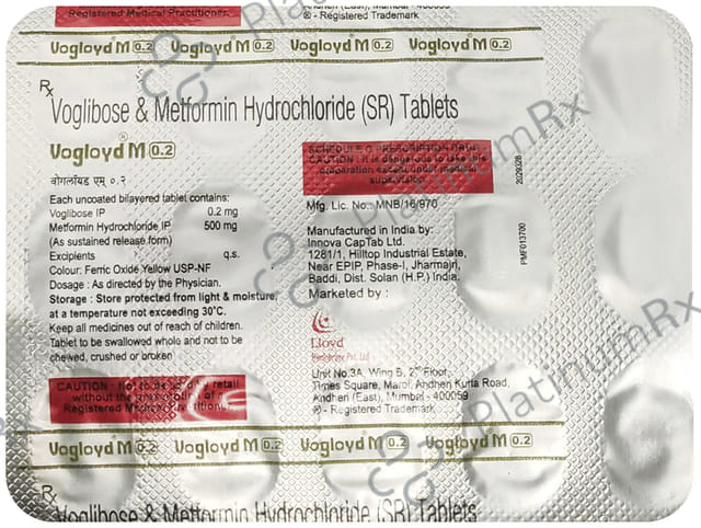 Vogloyd M 500mg/0.2mg Tablet 15 tablets