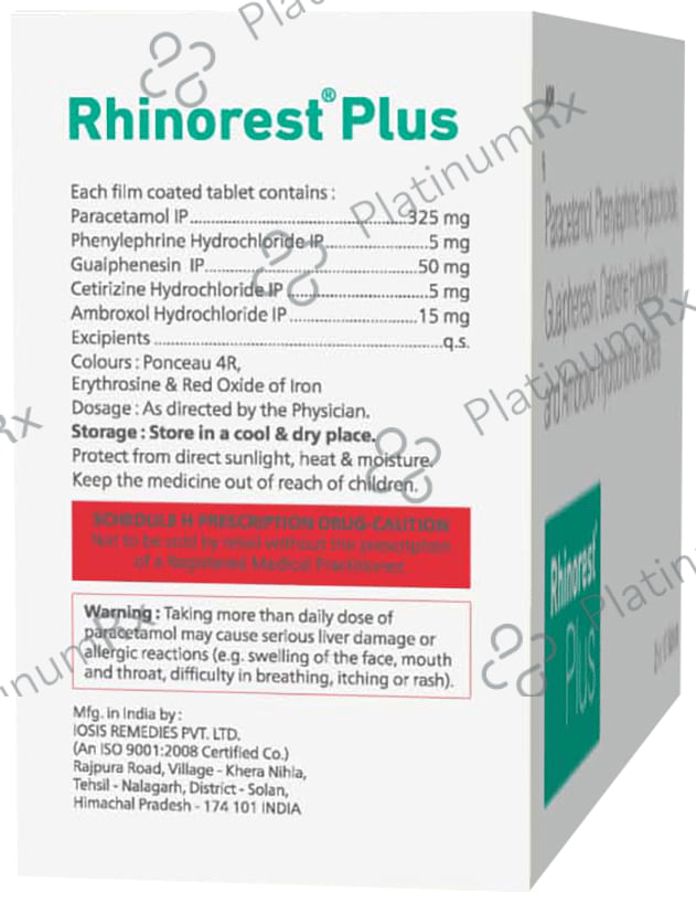 Rhinorest Plus Tablet 15/50/5/325/5