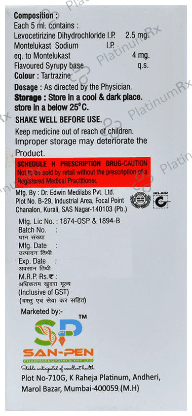 Levoink M 2.5/4mg Oral Suspension 60ml
