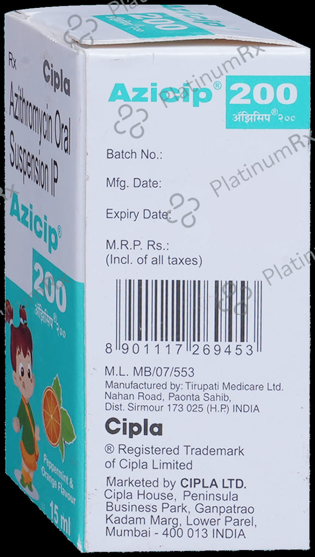 Azicip 200mg Oral suspension 15ml