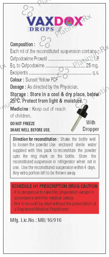 Vaxdox 25mg Drop Mix Fruit Flavour 10ml