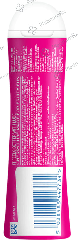 Durex Water Based Lube Cherry Gel 50ml