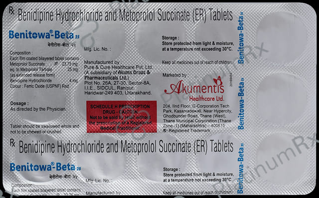 Benitowa Beta 4/25mg Tablet ER 15s
