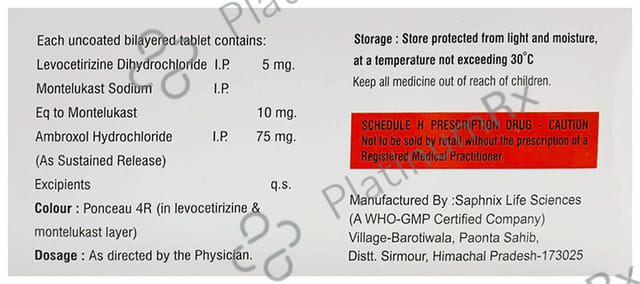 Febrikast AM 75mg/5mg/10mg Tablet SR