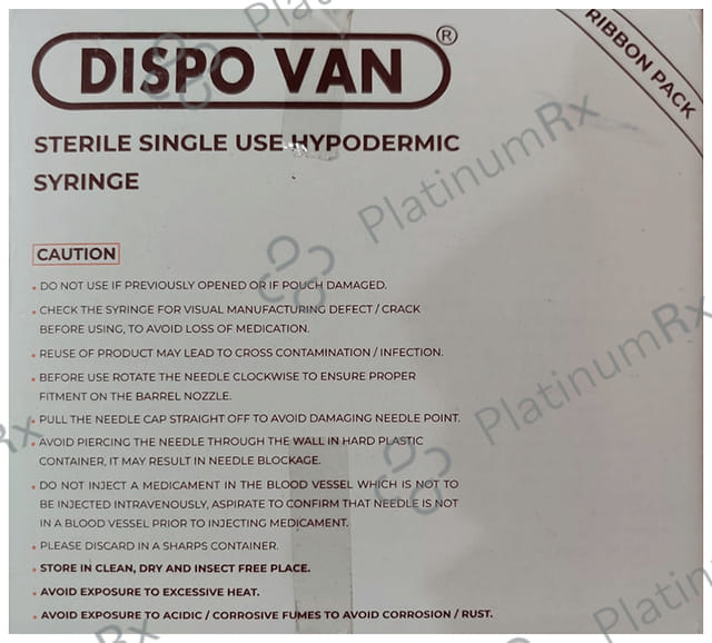 Dispovan Syringe with Needle (25 x 20ml)