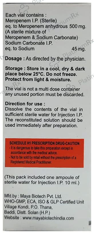 Merolex 500mg Injection