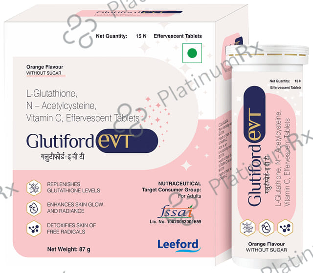 Glutiford EVT Orange Sugar Free Effervescent Tablet
