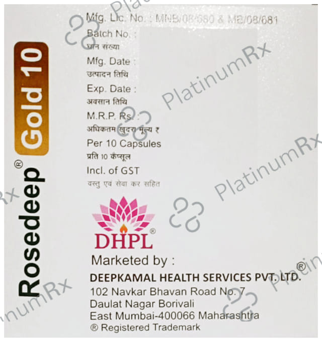 Rosedeep Gold 10/75/75mg Capsule 10s