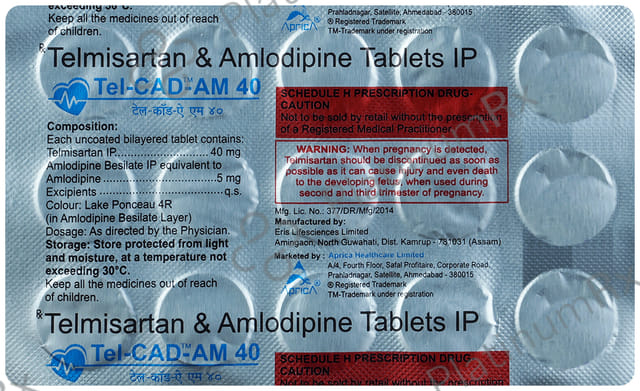 Tel Cad AM 40mg Tablet 15s