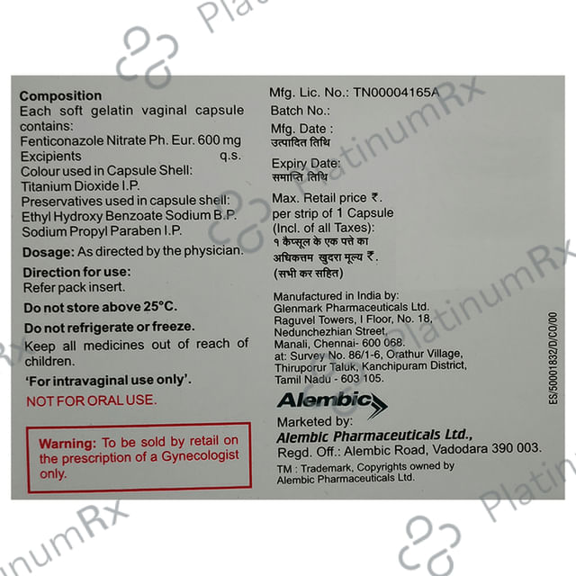 Mifenti 600mg Vaginal Capsule 1s