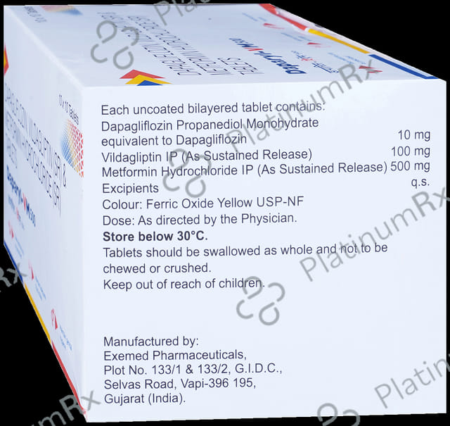 Daparyl VM 10/500/100mg Tablet 10s