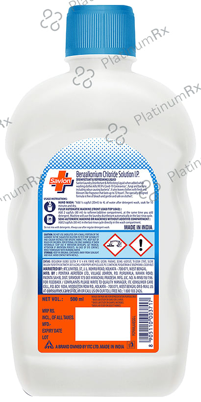 Savlon Laundry Disinfectant & Refreshing Liquid Fresh Blossom 500 ml