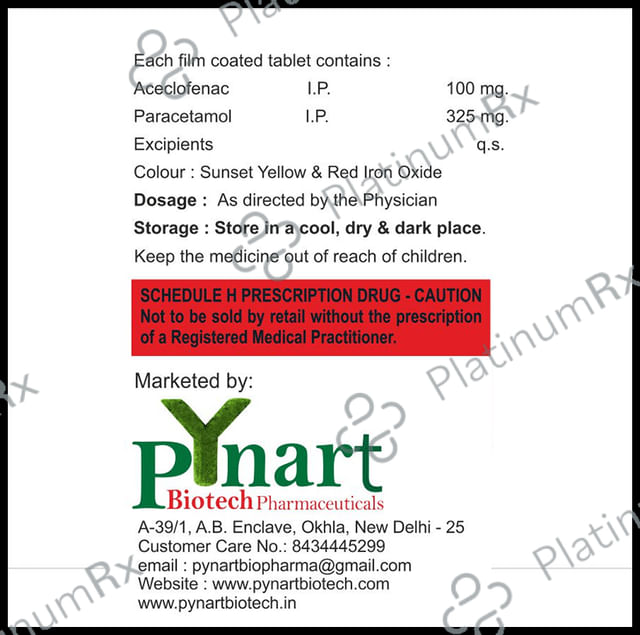 Pynace 100/325mg Tablet 10s