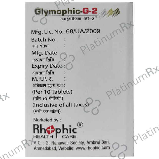 Glymophic G 2/500mg Tablet PR 10s