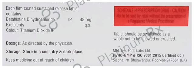 Vertibrik 48mg Tablet SR 10s