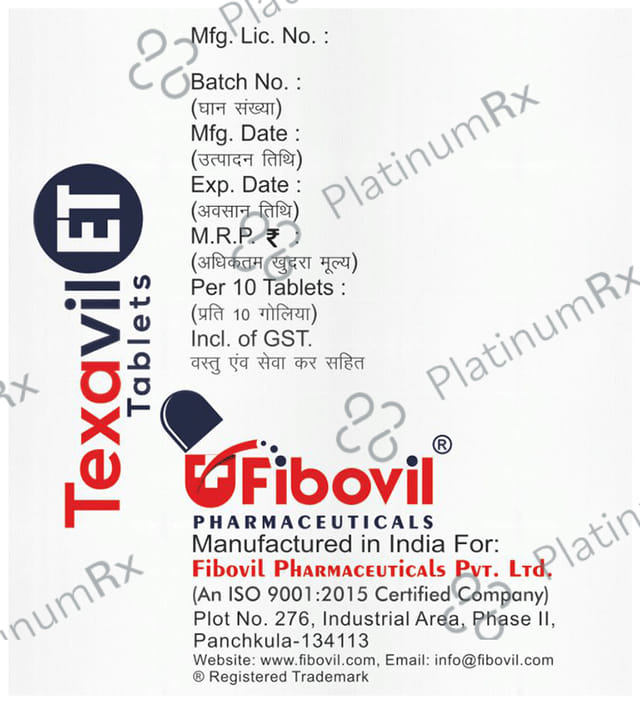 Texavil ET 250/250mg Tablet 10s