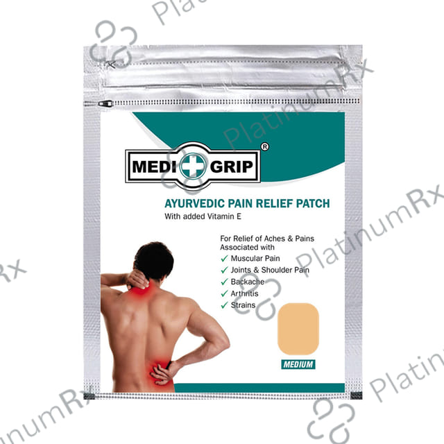 Medigrip Ayurvedic Pain Relief Patch Medium Brown 20 patches