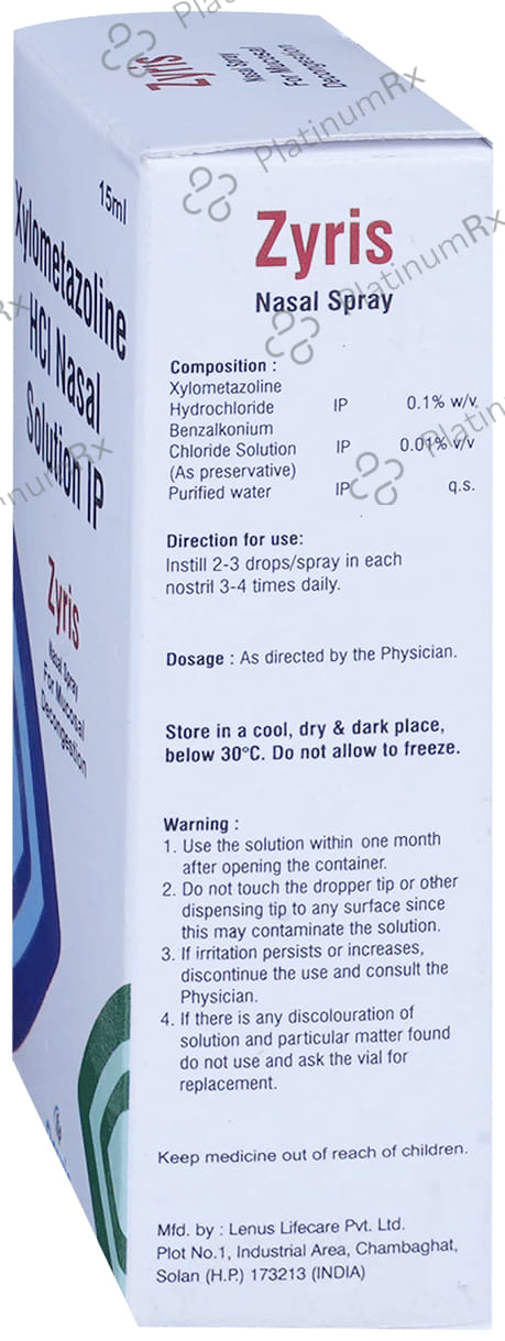 Zyris 0.1% Nasal Spray 15ml