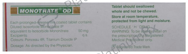 Monotrate OD 50mg Tablet PR 10s