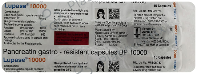 Lupase 10000 Gastro Resistant Capsule 15s