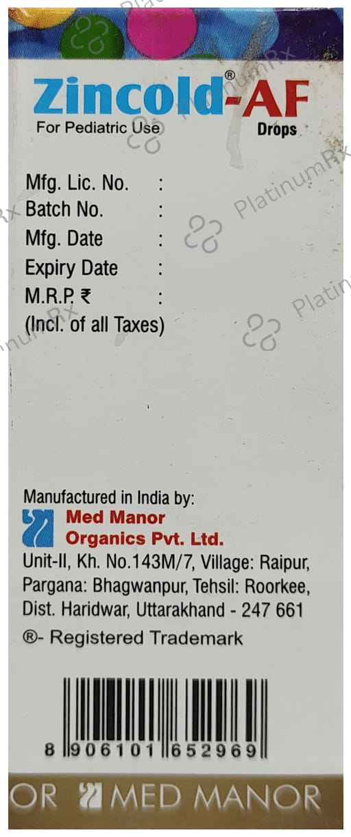 Zincold AF 2/5mg Oral Drops 15ml