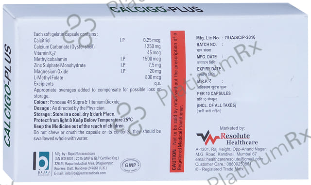 Calcigo Plus Softgel Capsule 10s