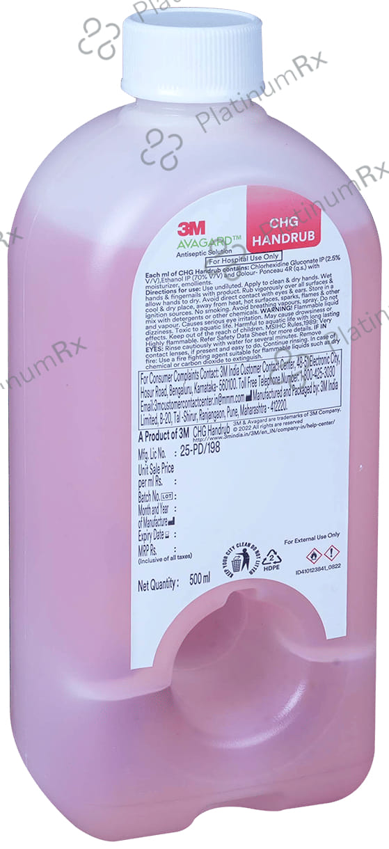 3M Avagard CHG Handrub Hand Sanitizer Antiseptic Solution 500 Sanitizer