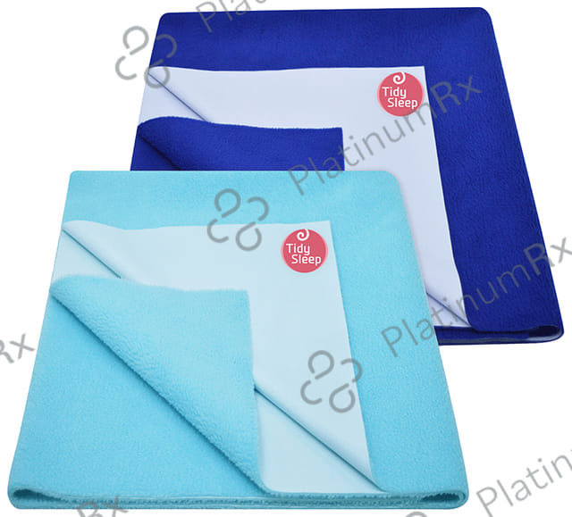 Tidy Sleep Water Proof & Washable Baby Care Dry Sheet & Bed Protector Large Baby Blue and Royal Blue