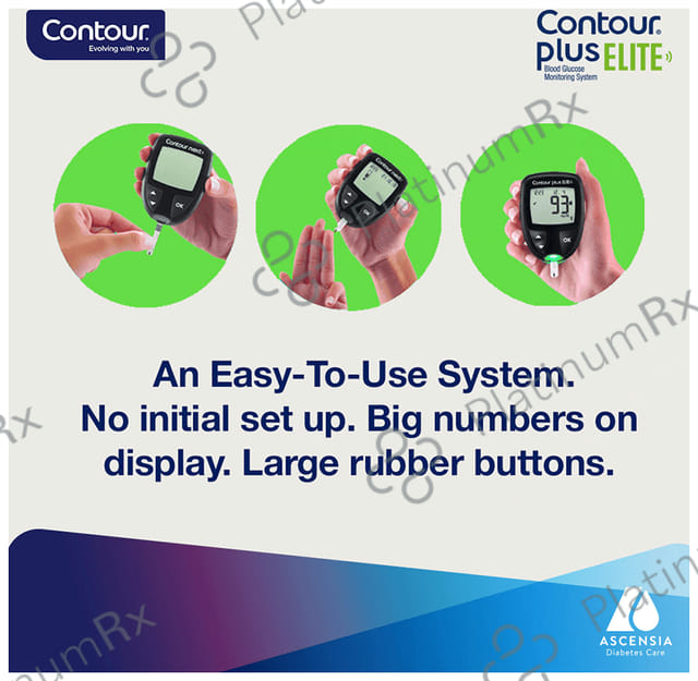 Contour Plus Elite Blood Glucose Monitoring System (Blood Glucose Test Strips Free) 1s